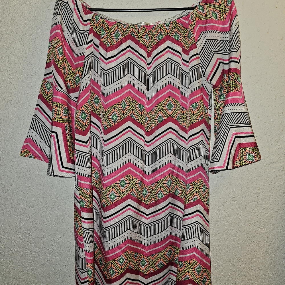 Miin Women's Boho Dress Size Small. Multicolored, above knee.